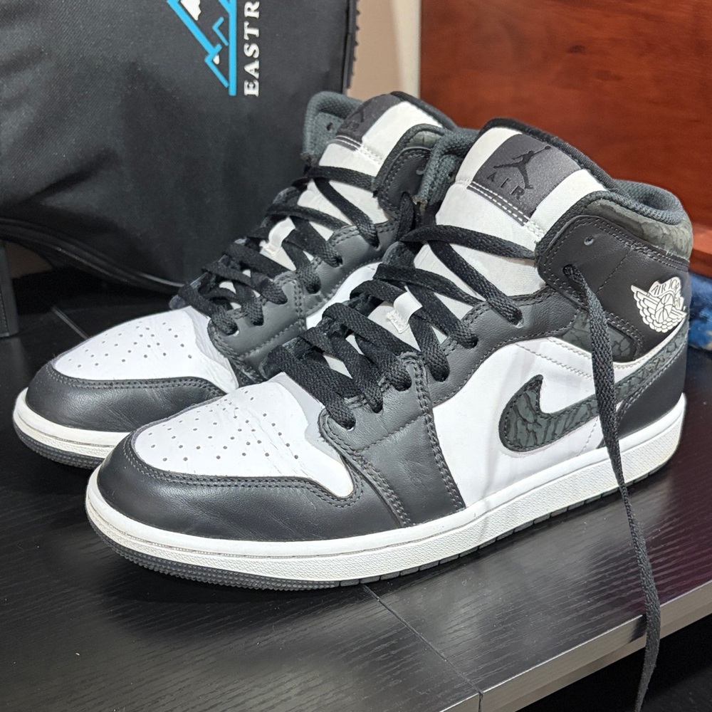 Astr Men's Mid-Top Sneakers in Black & White